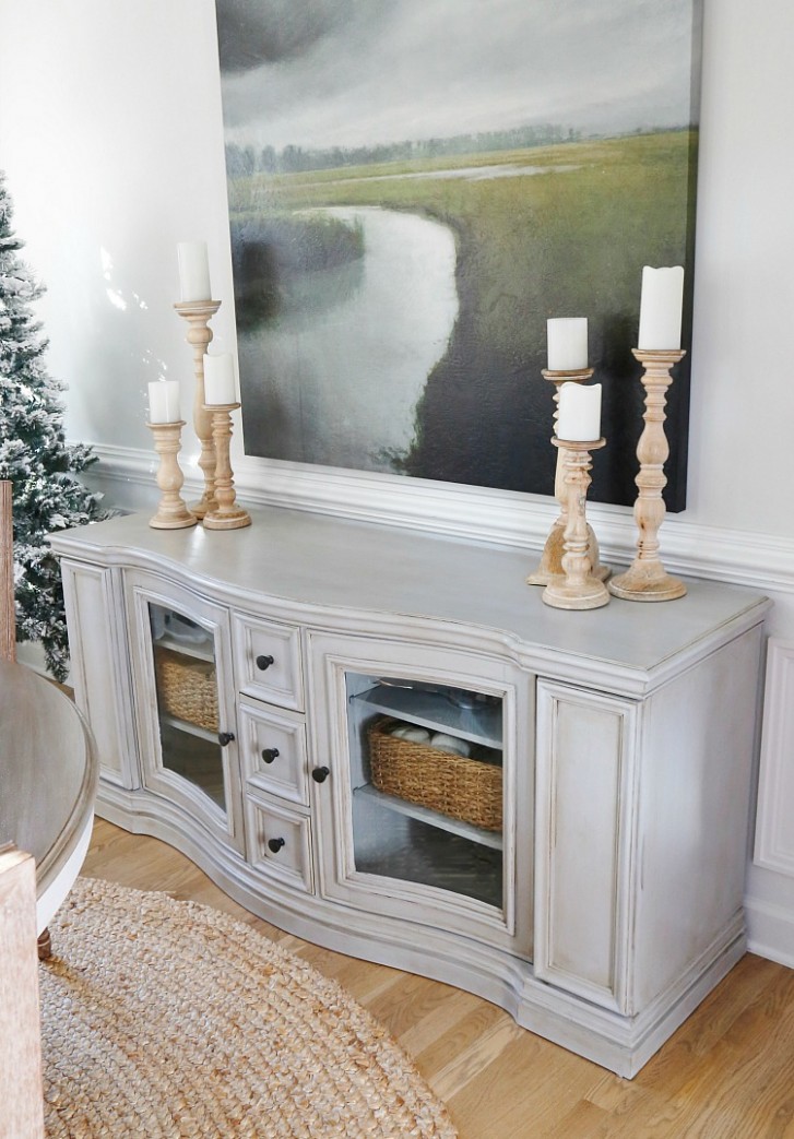 Chalk Paint And Dark Wax Buffet Table Makeover Sand And Sisal How To Use Chalk Paint On Wood Floors